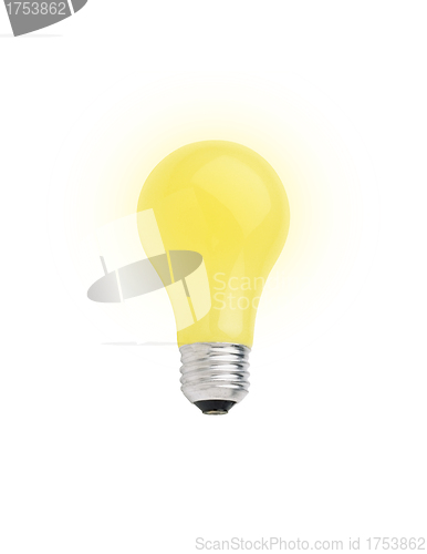Image of Yellow lightbulb isolated on white [with clipping path]