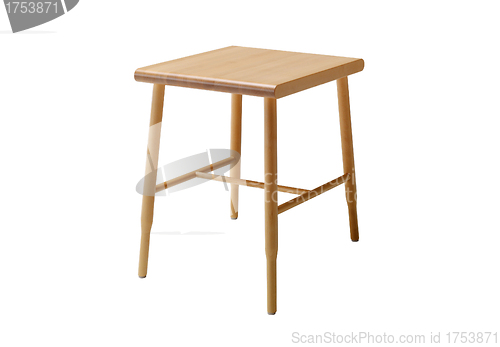 Image of Wood stool isolated on a white background