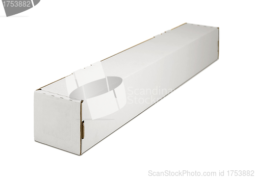 Image of Blank recycled cardboard box on a white background