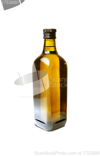 Image of olive oil bottle isolated on white