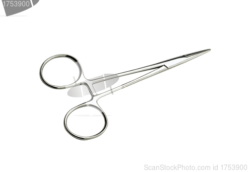 Image of close up of scissors on white background