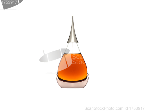 Image of A glass bottle against a white
