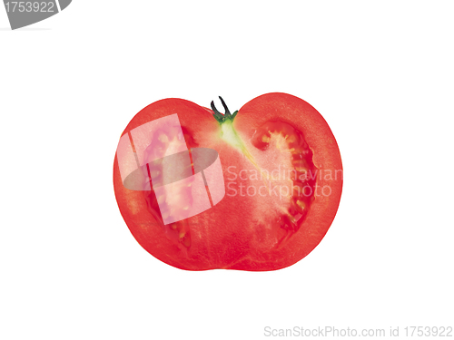 Image of Half of the tomato. Isolated on white background