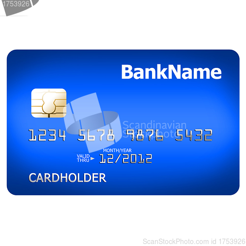 Image of Blue credit card vector illustration