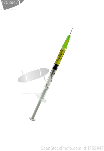 Image of Glass syringe isolated on a white