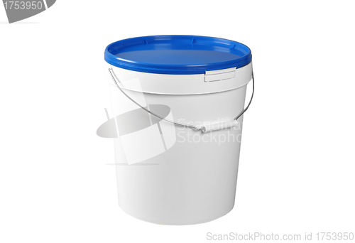 Image of Closed white plastic container