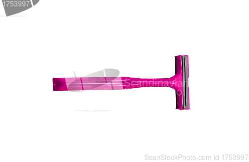 Image of Safety pink razor isolated on white