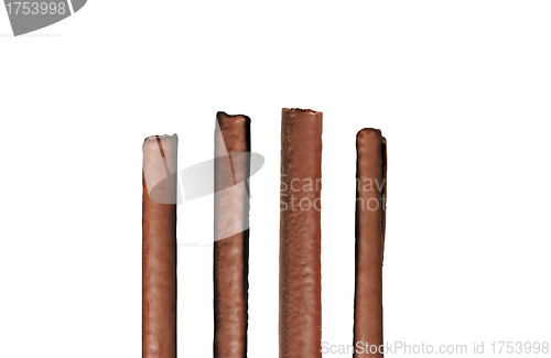 Image of four bars of chocolate with caramel