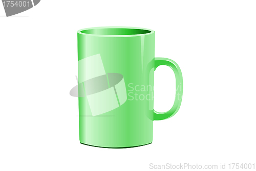 Image of green mug on a white background