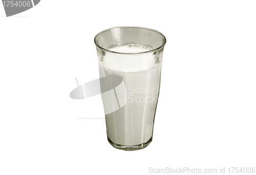 Image of Glass of milk on a white background