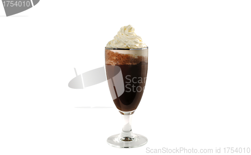 Image of chokolate cocktail on a white background