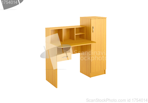 Image of table and a small cabinet