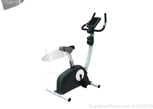 Image of exercise bike, isolated on a white background