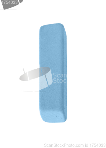 Image of close up of an eraser on white background with clipping path