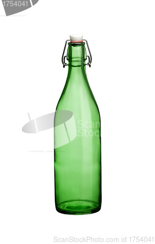 Image of Green bottle isolated on the white background