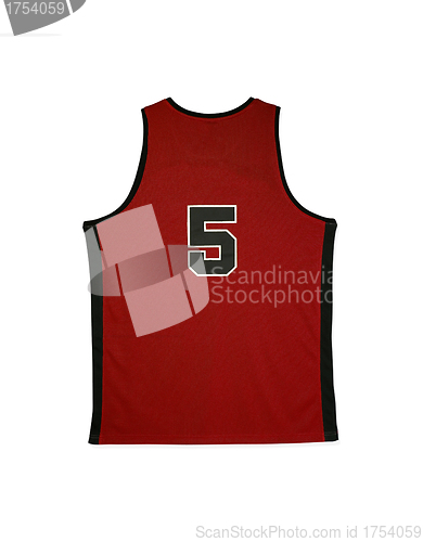 Image of shirt with number 5 isolated on white background