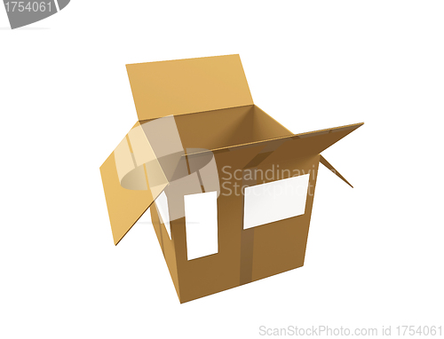 Image of open 3d cardboard box