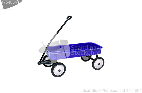 Image of blue Wheelbarrow isolated