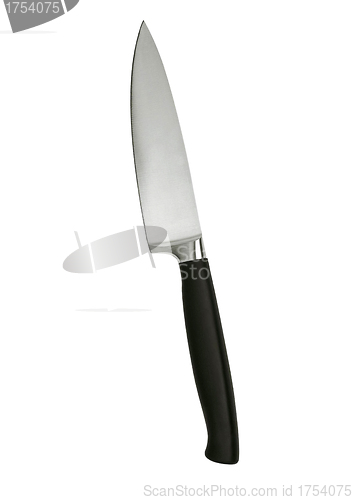 Image of New kitchen knife on a white background