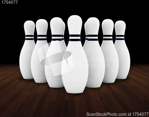 Image of Bowling on floor black background