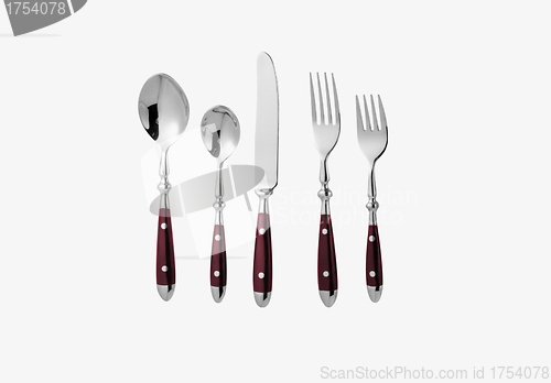Image of Fork, spoon and knife, isolated for site