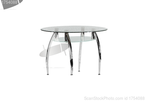 Image of modern glass table isolated on white background