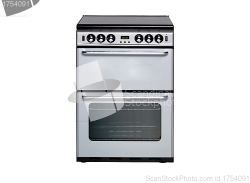 Image of white gas cooker over the white background