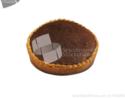 Image of Chocolate  Pie Shot On White Background