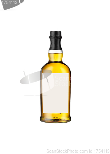 Image of Full whiskey bottle isolated on white background
