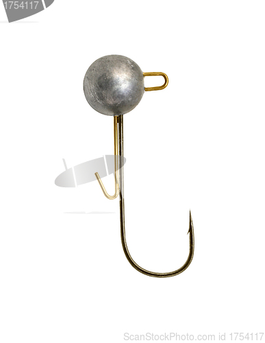 Image of Stainless steel fishing hook isolated on white
