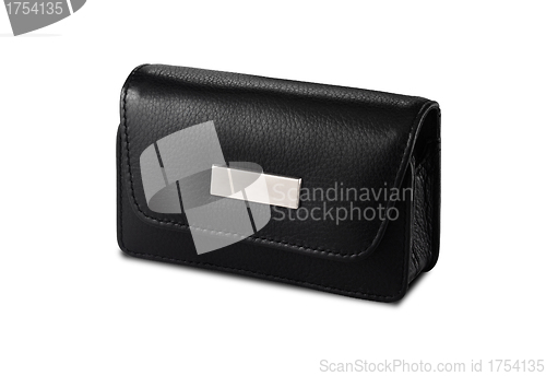 Image of A black leather bag