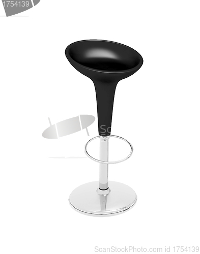 Image of black bar stool isolaetd on white background