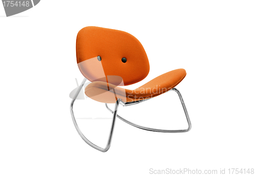 Image of orange chair isolated on white background