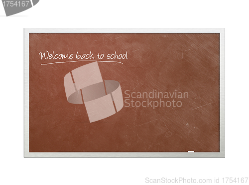 Image of "Welcome back to school" written on chalkboard