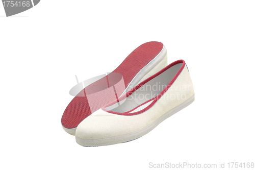 Image of a pair of white shoes for summer