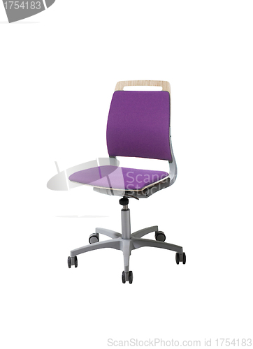 Image of Image of an pink office chair isolated against white background