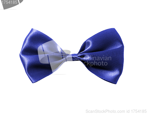 Image of blue bow isolated on white background