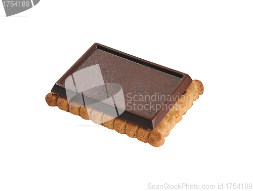 Image of chocolate bun  isolated on white background