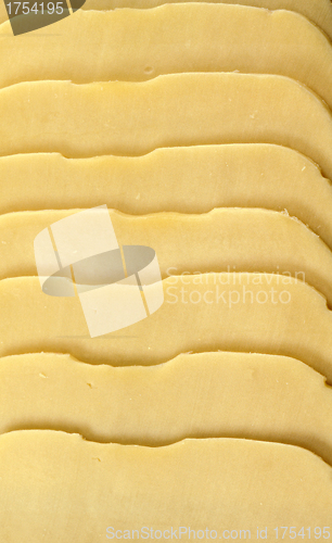 Image of slices cheese on white background