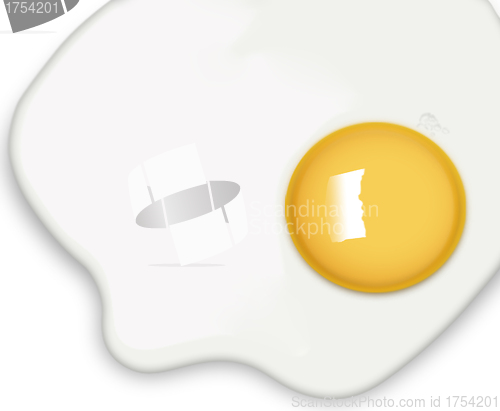 Image of Sunny Side Up Egg Isolated on a White Background