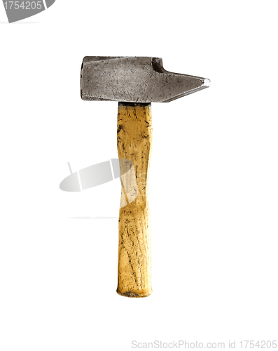 Image of wood hammer isolated on white background