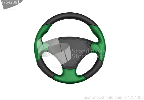 Image of Isolated steering wheel of a car