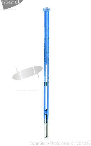 Image of blue thermometer isolated