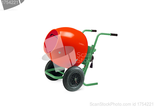 Image of Concrete mixer isolated with clipping path