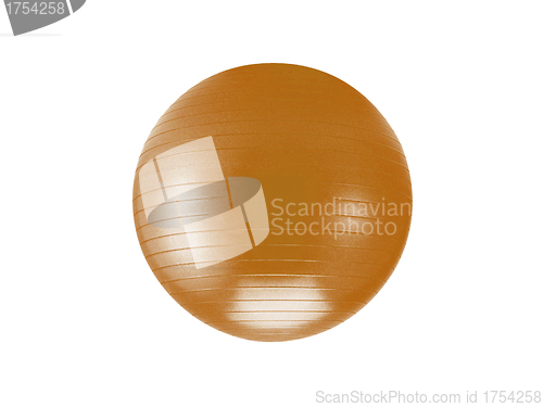 Image of a orange fitball isolated against a white background