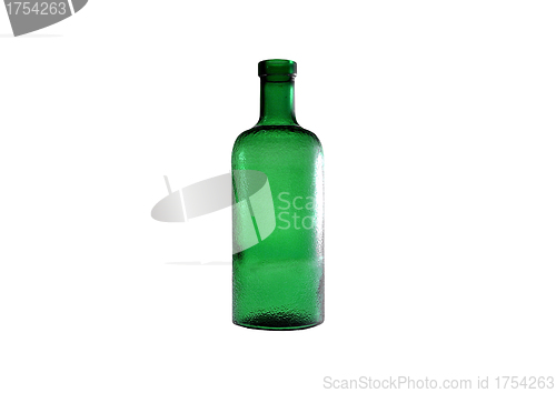 Image of Glass bottle of soda water. Isolated on white background