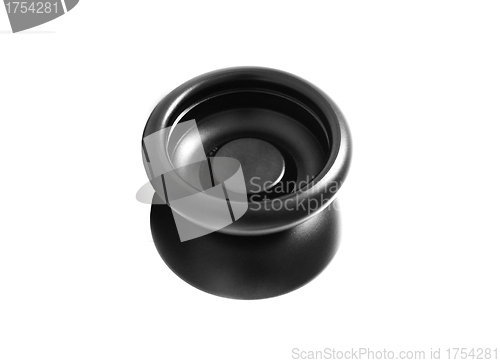 Image of Black yo-yo toy on a white background