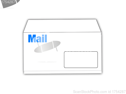 Image of Mail and post - White sealed envelope isolated over white