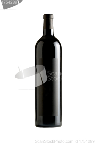 Image of isolated red wine bottle on white background