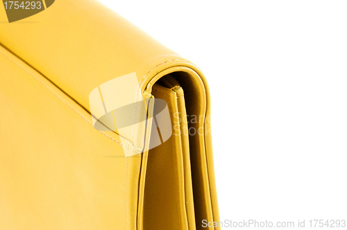 Image of yellow briefcase close up